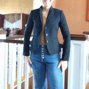 J CREW black melton blazer XS